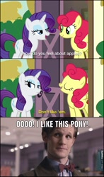 Size: 604x1026 | Tagged: safe, edit, edited screencap, screencap, character:rarity, character:strawberry sunrise, species:pony, episode:honest apple, g4, my little pony: friendship is magic, comic, doctor who, eleventh doctor, meme, screencap comic, that's my pony, that's my x
