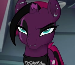Size: 922x802 | Tagged: safe, edit, edited screencap, screencap, character:tempest shadow, my little pony: the movie (2017), cropped, emo, female, piercing, snake bites, solo