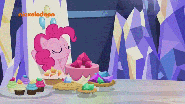 Size: 640x360 | Tagged: safe, edit, edited screencap, screencap, character:pinkie pie, episode:father knows beast, g4, my little pony: friendship is magic, animated, female, gif, reversed, solo