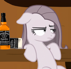 Size: 522x505 | Tagged: safe, edit, edited screencap, screencap, character:pinkamena diane pie, character:pinkie pie, episode:yakity-sax, g4, my little pony: friendship is magic, alcohol, cropped, frown, looking away, whiskey