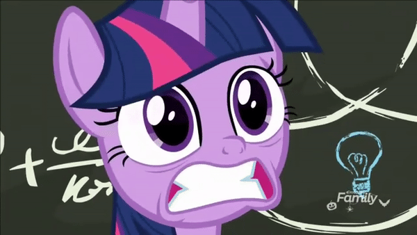 Size: 600x338 | Tagged: safe, edit, edited screencap, screencap, character:twilight sparkle, character:twilight sparkle (alicorn), species:alicorn, species:pony, episode:best gift ever, g4, my little pony: friendship is magic, animated, arnold schwarzenegger, chalkboard, cookie monster, faec, female, jingle all the way, pudding face, solo