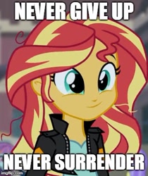 Size: 348x415 | Tagged: safe, edit, edited screencap, screencap, character:sunset shimmer, equestria girls:friendship games, g4, my little pony: equestria girls, my little pony:equestria girls, cropped, cute, female, galaxy quest, heartwarming, positive message, shimmerbetes, solo