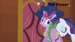 Size: 1280x720 | Tagged: safe, edit, edited screencap, screencap, character:fluttershy, character:rarity, character:spike, character:twilight sparkle, character:twilight sparkle (unicorn), species:dragon, species:pegasus, species:pony, species:unicorn, episode:best gift ever, episode:friendship is magic, g4, my little pony: friendship is magic, animated, female, heart eyes, male, mare, sound, text, webm, wingding eyes, winged spike