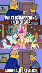 Size: 666x1142 | Tagged: safe, edit, edited screencap, screencap, character:alice, character:aurora, character:bori, species:deer, species:reindeer, episode:best gift ever, g4, my little pony: friendship is magic, 22 short films about springfield, aurora borealis, crossover, door, principal skinner, steamed hams, superintendent chalmers, table, the gift givers, the simpsons
