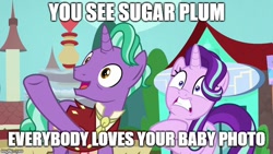 Size: 640x360 | Tagged: safe, edit, edited screencap, screencap, character:firelight, character:starlight glimmer, episode:the parent map, g4, image macro, meme, sire's hollow, text