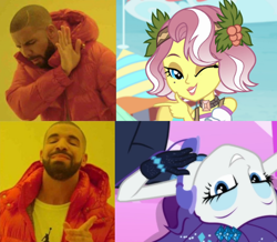 Size: 822x718 | Tagged: safe, edit, edited screencap, screencap, character:rarity, character:vignette valencia, species:human, episode:the other side, equestria girls:rollercoaster of friendship, g4, my little pony: equestria girls, my little pony:equestria girls, beautiful, bedroom eyes, breasts, cleavage, clothing, cropped, drake, eyeshadow, fabulous, gloves, hasbro-sponsored official cleavage, headband, hotline bling, irl, irl human, lidded eyes, looking at you, makeup, meme, one eye closed, photo, telephone, unitard, vignette valencia, wink