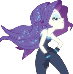 Size: 841x856 | Tagged: safe, edit, edited screencap, screencap, character:rarity, episode:the other side, g4, my little pony: equestria girls, my little pony:equestria girls, background removed, bare shoulders, female, not a vector, pose, sleeveless, solo, strapless