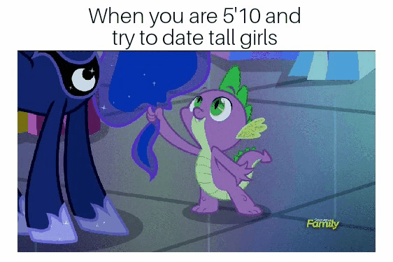 Size: 562x374 | Tagged: safe, edit, edited screencap, screencap, character:princess luna, character:spike, episode:do princesses dream of magic sheep?, animated, caption, discovery family logo, edited gif, ethereal mane, eyebrow wiggle, female, gif, gif with captions, height difference, hoof shoes, male, mane, meme, pulling, shipping, shitposting, spiluna, straight