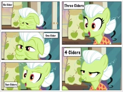 Size: 2048x1530 | Tagged: safe, edit, screencap, character:granny smith, episode:apple family reunion, g4, my little pony: friendship is magic, bedroom eyes, beer goggles, cider, cider goggles, comparison, facelift, young granny smith