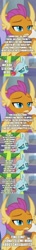 Size: 500x3440 | Tagged: safe, edit, edited screencap, screencap, character:ocellus, character:smolder, character:yona, species:changedling, species:changeling, species:dragon, species:reformed changeling, comic:the epilogue, episode:best gift ever, episode:the hearth's warming club, g4, my little pony: friendship is magic, spoilers for another series, atop the fourth wall, bendy and the ink machine, christmas, comic, elements of harmony, fanfic art, food, hearth's warming, holiday, ink, linkara, pudding, school of friendship, screencap comic, snilldarfest, student six, winterchilla, winterzilla