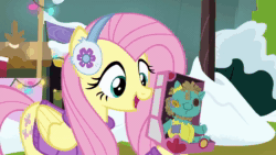 Size: 1920x1080 | Tagged: safe, edit, edited screencap, screencap, character:fluttershy, species:pony, episode:best gift ever, g4, my little pony: friendship is magic, animated, cyberman, doctor who, female, holly the hearths warmer doll, i love being an expensive toy, meme, solo, sound, sound edit, tomb of the cybermen, toy, webm