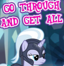 Size: 212x220 | Tagged: safe, edit, edited screencap, gameloft, screencap, character:silver sable, species:pony, g4, background pony, female, guardsmare, mare, meme, out of context, royal guard, wow! glimmer