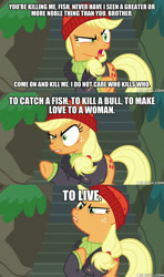 Size: 600x1011 | Tagged: safe, edit, edited screencap, screencap, character:applejack, episode:p.p.o.v. (pony point of view), g4, my little pony: friendship is magic, meme, the old man and the sea, the simpsons