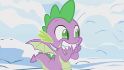 Size: 1280x720 | Tagged: safe, edit, edited screencap, screencap, character:spike, species:dragon, episode:winter wrap up, g4, my little pony: friendship is magic, male, solo, winged spike