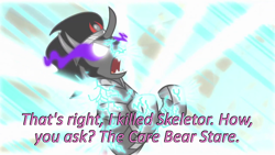 Size: 640x360 | Tagged: safe, edit, edited screencap, screencap, character:king sombra, episode:the crystal empire, g4, my little pony: friendship is magic, caption, cards against humanity, defeat, glowing eyes, image macro, text