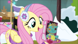Size: 854x480 | Tagged: safe, edit, edited screencap, screencap, character:fluttershy, species:pony, episode:best gift ever, g4, my little pony: friendship is magic, animated, drive-thru whale, female, holly the hearths warmer doll, homestar runner, i love being an expensive toy, loud, meme, solo, sound, webm