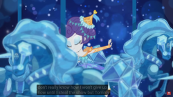 Size: 1920x1080 | Tagged: safe, edit, edited screencap, screencap, character:rarity, character:tom, episode:the other side, g4, my little pony: equestria girls, my little pony:equestria girls, bare shoulders, caption, meme, youtube caption