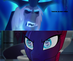 Size: 1920x1604 | Tagged: safe, edit, edited screencap, screencap, character:storm king, character:tempest shadow, my little pony: the movie (2017), spoiler:into the spider-verse, spoilers for another series, actor allusion, comic, doctor octopus, kingpin (marvel), liev schreiber, marvel, olivia octavius, screencap comic, spider-man: into the spider-verse, voice actor joke, wilson fisk