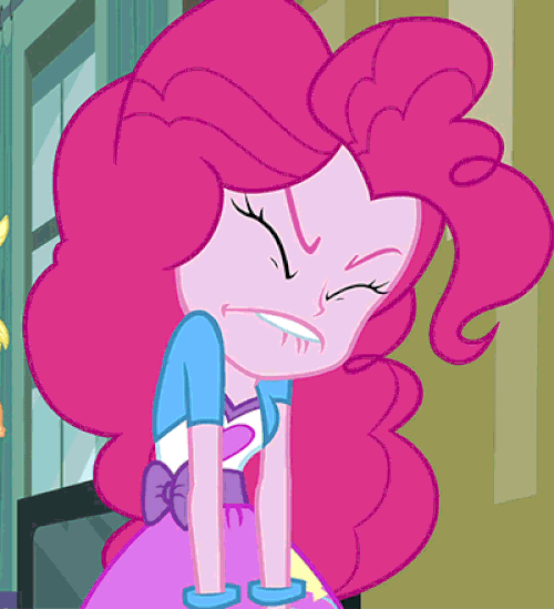 Size: 500x549 | Tagged: safe, edit, edited screencap, screencap, character:applejack, character:pinkie pie, equestria girls:equestria girls, g4, my little pony: equestria girls, my little pony:equestria girls, animated, cropped, eyes closed, faec, gif, lip bite, out of context, reversed, solo focus, trembling