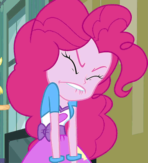 Size: 500x549 | Tagged: safe, edit, edited screencap, screencap, character:applejack, character:pinkie pie, equestria girls:equestria girls, g4, my little pony: equestria girls, my little pony:equestria girls, animated, cropped, eyes closed, faec, gif, lip bite, out of context, reversed, solo focus, trembling
