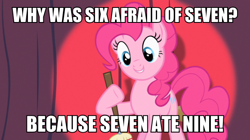 Size: 600x337 | Tagged: safe, edit, edited screencap, screencap, character:pinkie pie, episode:baby cakes, g4, my little pony: friendship is magic, caption, image macro, meme, text