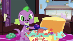 Size: 1280x720 | Tagged: safe, edit, edited screencap, screencap, character:spike, character:spike (dog), species:dog, episode:reboxing with spike!, episode:the other side, g4, my little pony: equestria girls, my little pony:equestria girls, spoiler:eqg series (season 2), animated, clothing, cute, fabulous fido's faberge flying disk, le lenny face, lenny, puppy, shoes, slippers, sound, spikabetes, spike's dog collar, stupid sexy spike, webm