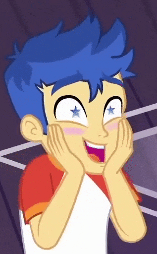 Size: 317x512 | Tagged: safe, edit, edited screencap, screencap, character:flash sentry, equestria girls:spring breakdown, g4, my little pony: equestria girls, my little pony:equestria girls, spoiler:eqg series (season 2), animated, blushing, cropped, cute, diasentres, gif, male, reversed, solo, starry eyes, wingding eyes