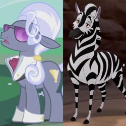 Size: 720x720 | Tagged: safe, edit, screencap, character:hoity toity, species:pony, episode:suited for success, g4, my little pony: friendship is magic, comparison, the lion guard
