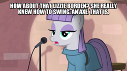 Size: 600x337 | Tagged: safe, edit, edited screencap, screencap, character:maud pie, species:pony, episode:the maud couple, g4, my little pony: friendship is magic, caption, image macro, text