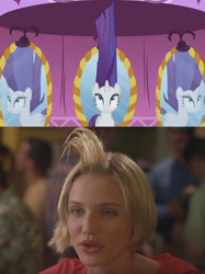 Size: 584x781 | Tagged: safe, edit, edited screencap, screencap, character:rarity, species:pony, episode:rarity's biggest fan, cameron diaz, comparison, there's something about mary