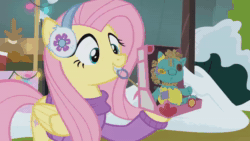 Size: 1920x1080 | Tagged: safe, edit, edited screencap, screencap, character:fluttershy, species:pony, episode:best gift ever, g4, my little pony: friendship is magic, animated, bender bending rodriguez, bite my shiny metal ass, futurama, holly the hearths warmer doll, meme, pullstring, sound, sound edit, vulgar, webm