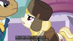 Size: 1920x1080 | Tagged: safe, edit, edited screencap, screencap, character:joe pescolt, character:march gustysnows, species:pony, episode:princess spike, g4, my little pony: friendship is magic, caption, meme, youtube caption