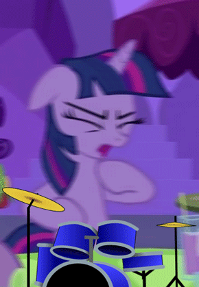 Size: 290x419 | Tagged: safe, edit, edited screencap, screencap, character:twilight sparkle, episode:a canterlot wedding, g4, my little pony: friendship is magic, animated, drums, eyes closed, floppy ears, loop, offscreen character, solo focus