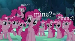Size: 446x248 | Tagged: safe, edit, edited screencap, screencap, character:pinkie pie, episode:too many pinkie pies, g4, my little pony: friendship is magic, caption, clone, clones, finding nemo, image macro, pinkie clone, that cute clone
