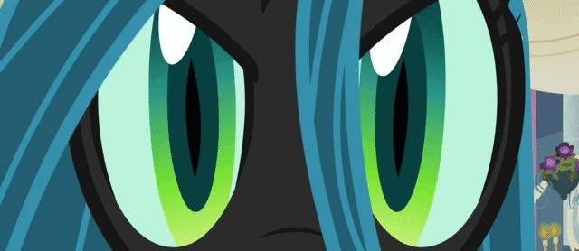 Size: 640x278 | Tagged: safe, edit, edited screencap, screencap, character:queen chrysalis, species:changeling, episode:a canterlot wedding, g4, my little pony: friendship is magic, animated, changeling queen, edited edit, female, out of context