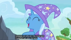 Size: 1920x1080 | Tagged: safe, edit, edited screencap, screencap, character:trixie, episode:to change a changeling, g4, my little pony: friendship is magic, ant, ants, caption, female, meme, solo, text, trixants, youtube caption