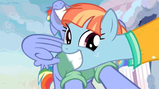 Size: 544x306 | Tagged: safe, edit, edited screencap, screencap, character:bow hothoof, character:windy whistles, species:pony, episode:parental glideance, g4, my little pony: friendship is magic, animated, family guy, gif, giggity, quagmire, unfunny