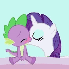 Size: 278x278 | Tagged: safe, edit, edited screencap, screencap, character:rarity, character:spike, species:dragon, species:pony, species:unicorn, ship:sparity, episode:secret of my excess, g4, my little pony: friendship is magic, animated, blushing, female, interspecies, kiss edit, kissing, making out, male, shipping, straight