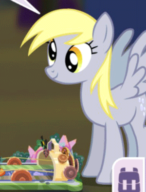 Size: 300x394 | Tagged: safe, edit, edited screencap, screencap, character:derpy hooves, species:pegasus, species:pony, animated, cute, derpabetes, game, gif, pocket ponies
