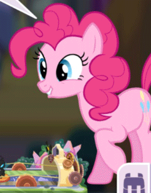 Size: 300x382 | Tagged: safe, edit, edited screencap, screencap, character:pinkie pie, species:pony, animated, cute, diapinkes, game, gif, pocket ponies, rearing