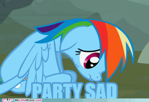 Size: 500x342 | Tagged: safe, edit, edited screencap, screencap, character:rainbow dash, episode:may the best pet win, g4, my little pony: friendship is magic, animated, caption, cropped, female, gif, headbang, image macro, loop, my little brony, nose wrinkle, sad, solo, text