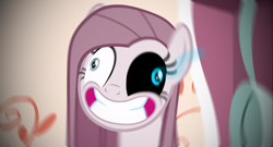 Size: 1366x735 | Tagged: safe, edit, edited screencap, screencap, character:pinkamena diane pie, character:pinkie pie, episode:yakity-sax, g4, my little pony: friendship is magic, spoilers for another series, crossover, joke, meme, pinkielovania, sans (undertale), sans pie, undertale, xk-class end-of-the-world scenario