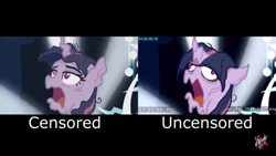 Size: 1280x720 | Tagged: safe, edit, edited screencap, screencap, character:mean twilight sparkle, character:tree of harmony, species:pony, episode:the mean 6, g4, my little pony: friendship is magic, censored, clone, comparison, dying, imminent death, solo, tree of harmony, uncensored, you know for kids, you ruined everything, youtube link, youtube thumbnail