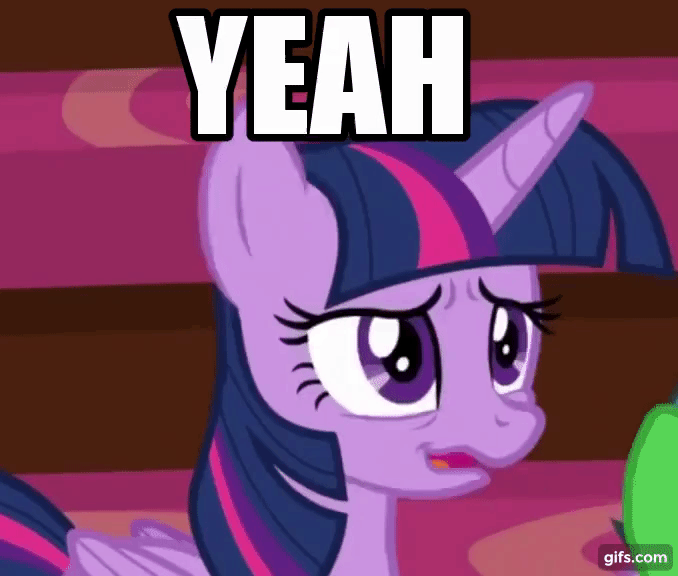 Size: 678x576 | Tagged: safe, edit, edited screencap, screencap, character:twilight sparkle, character:twilight sparkle (alicorn), species:alicorn, species:pony, episode:horse play, g4, my little pony: friendship is magic, animated, anxiety, crazy face, cropped, ear twitch, faec, female, gif, gifs.com, meme, nervous, nothing to worry, reaction image, solo, yeah