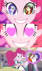 Size: 1280x2160 | Tagged: safe, edit, edited screencap, screencap, character:normal norman, character:pinkie pie, character:rarity, episode:coinky-dink world, eqg summertime shorts, g4, my little pony: equestria girls, my little pony:equestria girls, crack shipping, female, male, meme, normity, pinkie's eyes, server pinkie pie, shipper on deck, shipping, straight, waitress