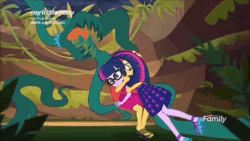Size: 854x480 | Tagged: safe, edit, screencap, character:rainbow dash, character:sunset shimmer, character:twilight sparkle, character:twilight sparkle (scitwi), species:eqg human, species:pony, species:unicorn, equestria girls:spring breakdown, g4, my little pony: equestria girls, my little pony:equestria girls, spoiler:eqg series (season 2), animated, dark, darkness, equestria girls ponified, eyes in the dark, onomatopoeia, ponified, sound, sound effects, super mario 64, super mario bros., unicorn sci-twi, webm