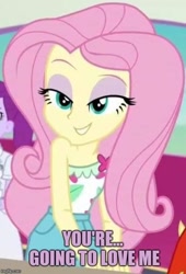 Size: 500x734 | Tagged: safe, edit, edited screencap, screencap, character:fluttershy, equestria girls:spring breakdown, g4, my little pony: equestria girls, my little pony:equestria girls, spoiler:eqg series (season 2), bedroom eyes, bronybait, female, you're going to love me
