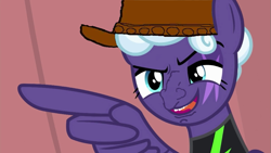 Size: 999x562 | Tagged: safe, edit, edited screencap, screencap, character:rolling thunder, species:pegasus, species:pony, episode:the washouts, g4, my little pony: friendship is magic, australian, pointing, solo, wing hands