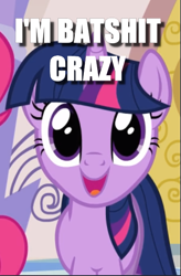 Size: 391x596 | Tagged: safe, edit, edited screencap, screencap, character:twilight sparkle, character:twilight sparkle (unicorn), species:pony, species:unicorn, episode:games ponies play, g4, my little pony: friendship is magic, caption, cropped, dissonant caption, image macro, solo focus, text, vulgar