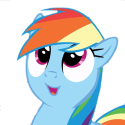 Size: 506x506 | Tagged: safe, edit, edited screencap, screencap, character:rainbow dash, species:pegasus, species:pony, background removed, emotes, female, looking at something, looking up, mare, open mouth, simple background, solo, transparent background